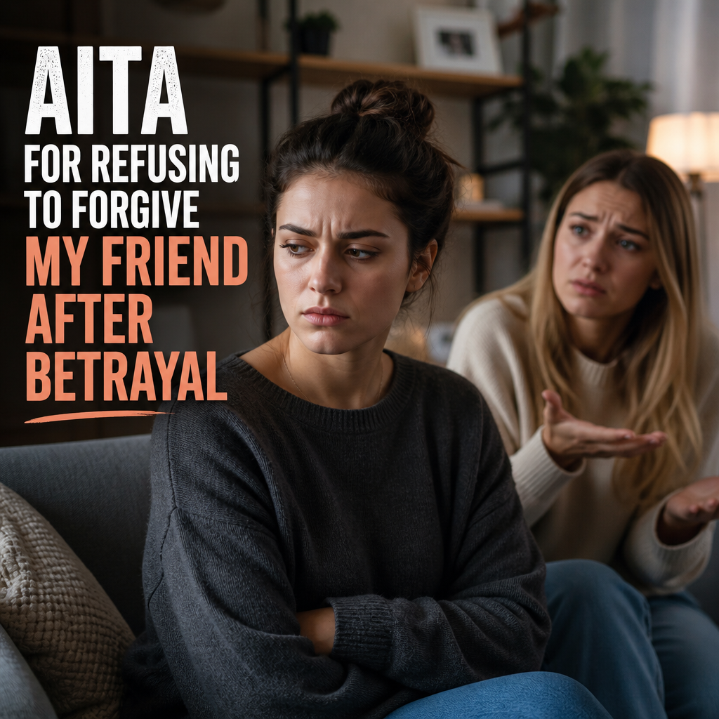 Two women arguing tensely, one gesturing with frustration, in a room, suggesting betrayal and forgiveness.