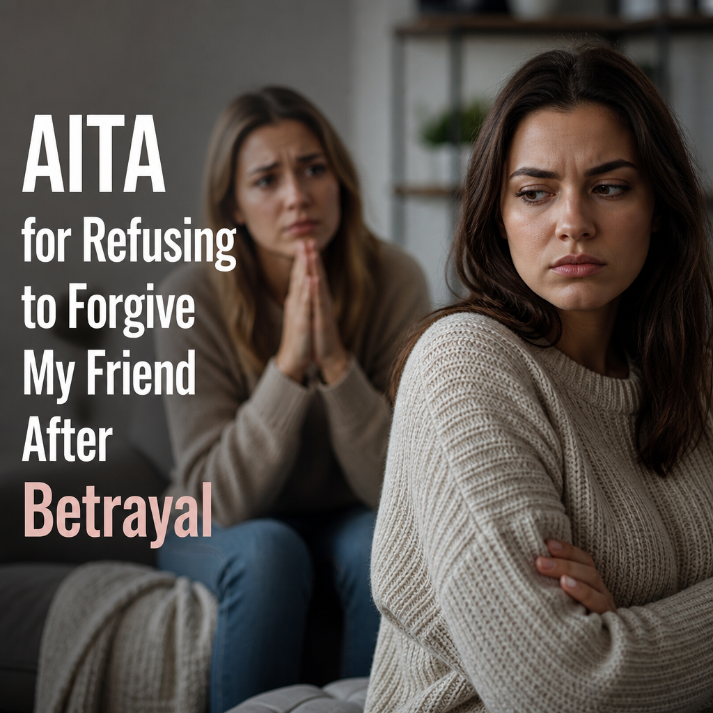 Two women face each other in a tense conversation, showing friendship betrayal and refusal to forgive.